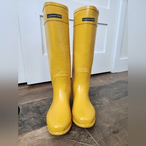 Lands' End Yellow Rain Boots Size 7 Spring Equestrian Festival